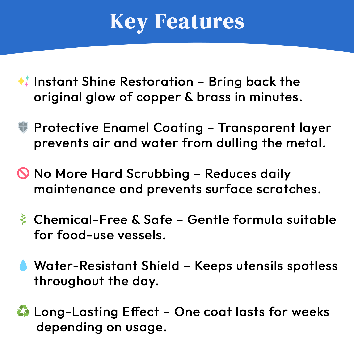 Premium Copper & Brass Enamel Polish – Long-Lasting Shine & Protective Coating | Prevents Daily Hard Scrubbing | Chemical-Free, Food-Safe Metal Shield