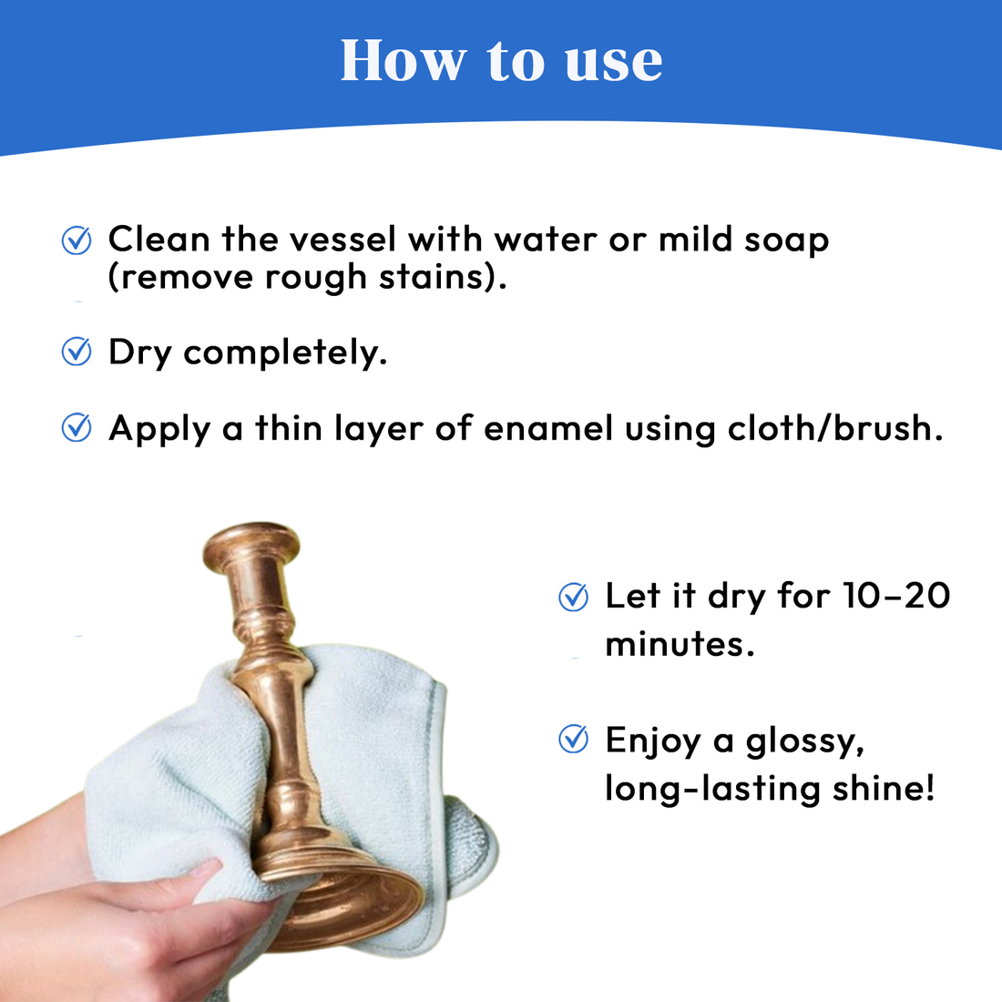 Premium Copper & Brass Enamel Polish – Long-Lasting Shine & Protective Coating | Prevents Daily Hard Scrubbing | Chemical-Free, Food-Safe Metal Shield